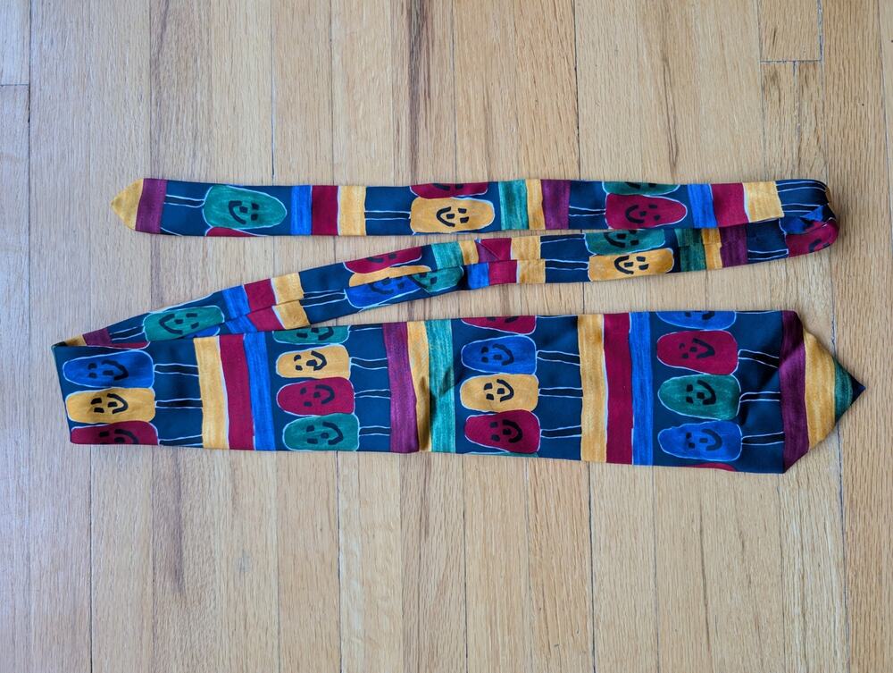 Vintage Collector Save the Children Silk Tie "Popsicle Faces" smiley ice cream